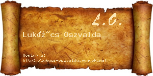 Lukács Oszvalda névjegykártya